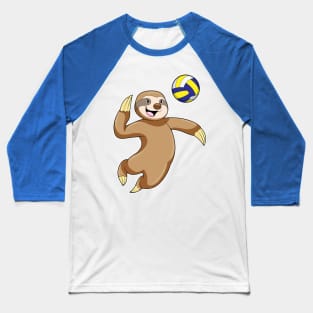 Sloth as Volleyball player with Volleyball Baseball T-Shirt